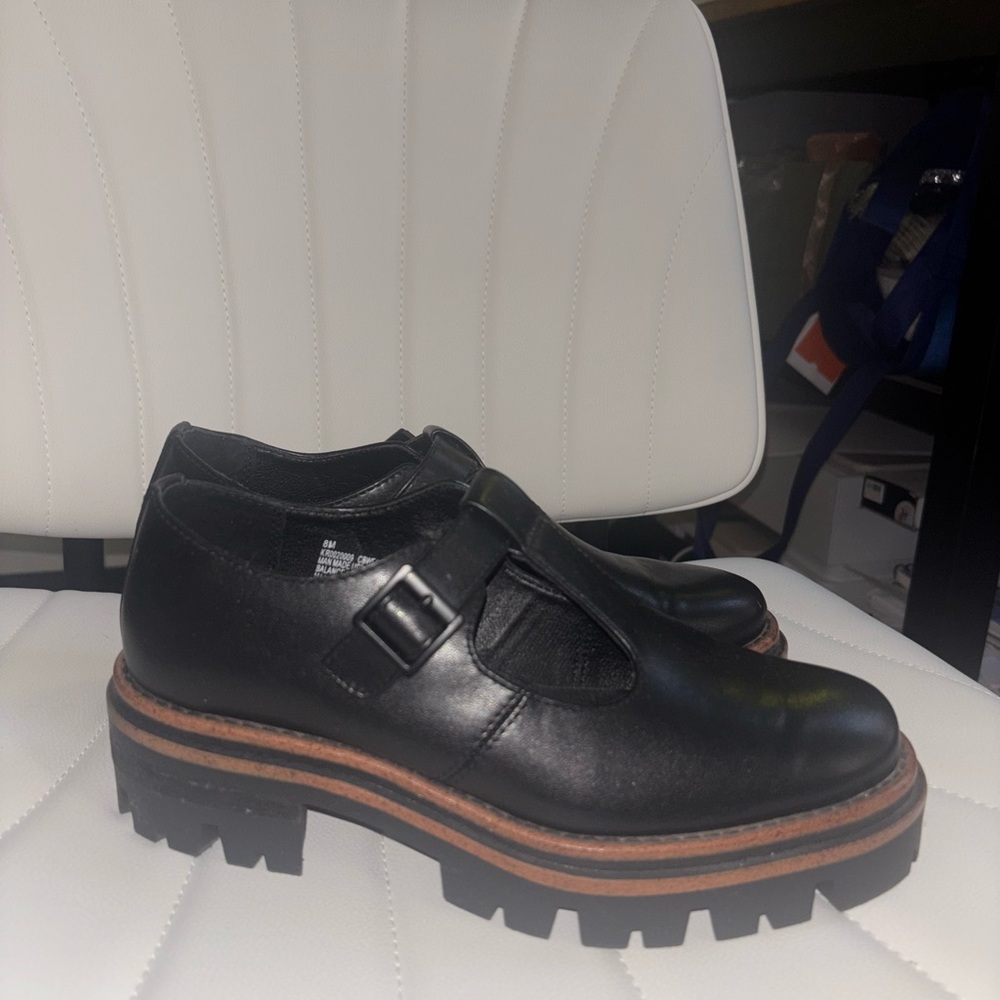 Women's Black Chunky Mary Jane Platform Shoes